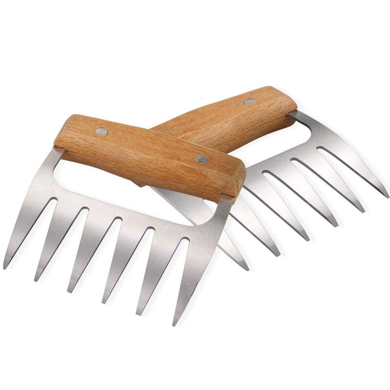 Metall kött klor strimla vassa björn lyft tång köttberedare för kalkon stek gaffel mörare grillverktyg från bränt