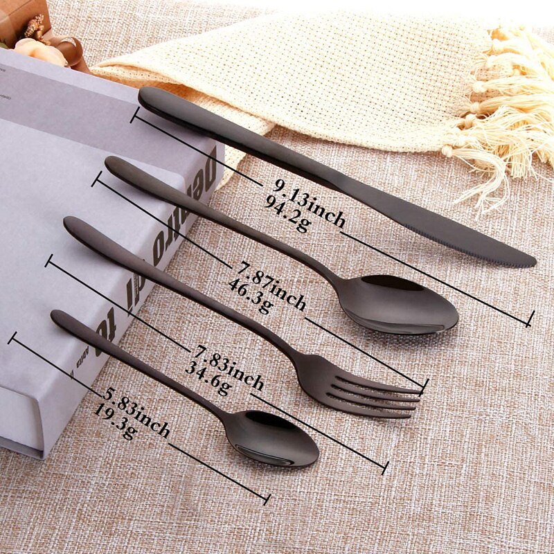 Flatware Forks Knives Spoons Stainless Steel Silverware Set Cutlery Sets Tea Spoon Dinner Wedding Dinnerware Steel Mirror Polish