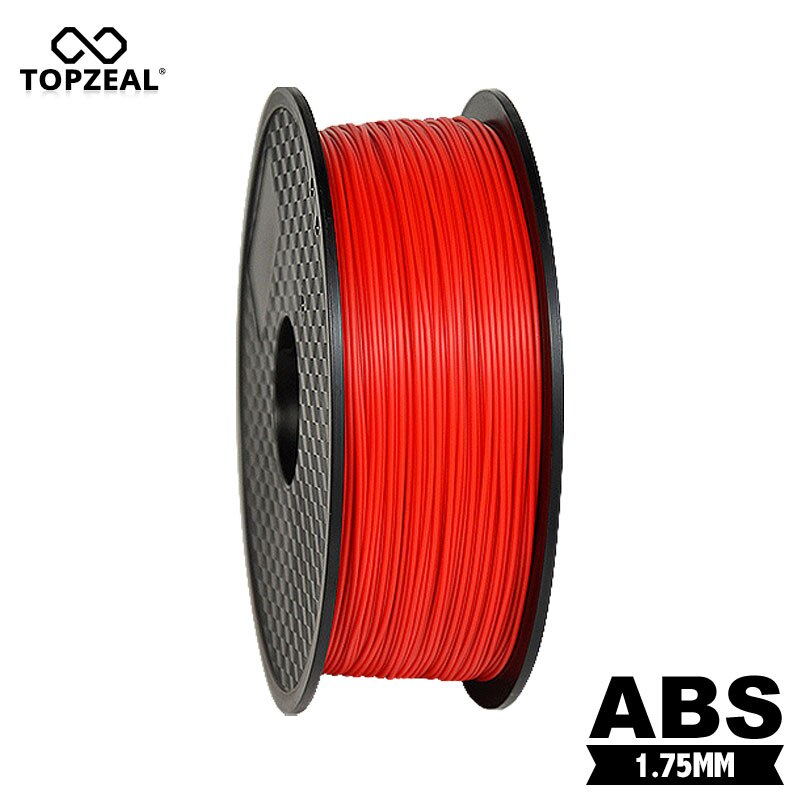 Topzeal 1Kg 1.75Mm Abs Rode Filament 3D Printer Materiaal Levert Roll Geschikt Voor 3D Afdrukken