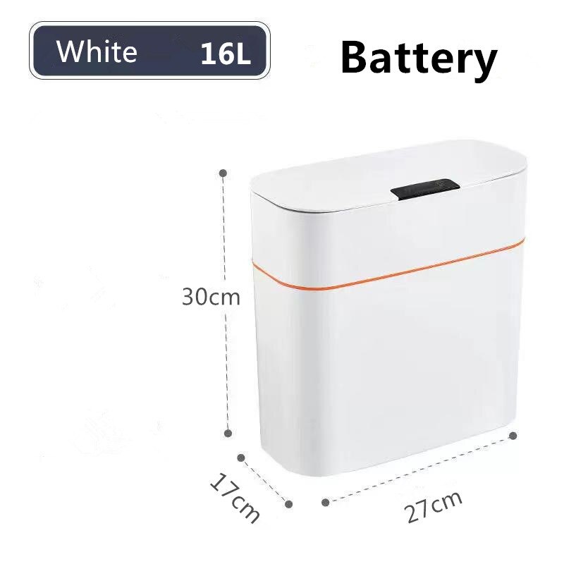 XIAOMI MIJIA 13-16L Smart Sensor USB ricaricabile automatico cestino cucina soggiorno bagno induzione domestica bidone della spazzatura: Battery White 16L