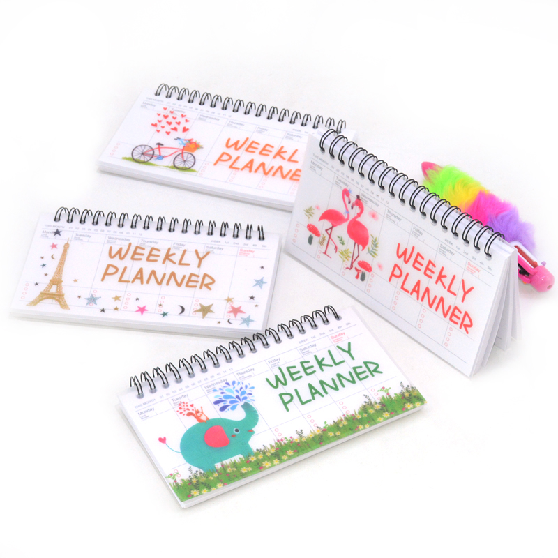 Wekelijkse planner notebook planner agenda schattig dagboek briefpapier cuadernos y libretas libreta flamingo parijs balpen penna
