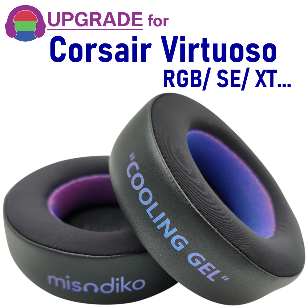 misodiko Upgraded Earpads Replacement for Corsair Virtuoso RGB Wireless SE/ XT Gaming Headset: black
