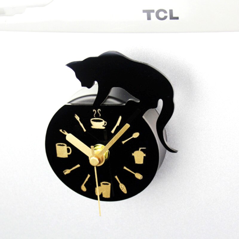 nordisch Moderne 3D kleine nette katze kühlschrank uhr Heimat nachricht aufkleber küche zubehör Magnet kühlschrank Magnet wanduhr