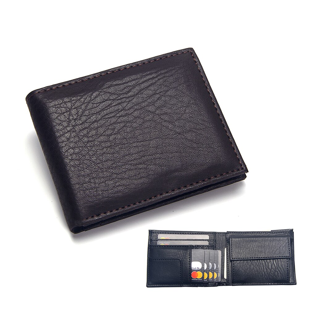 Cartera de lujo de cuero sintético para hombre, billetera masculina de cuero sintético, con tarjeteros pequeños y plegables, monedero de negocios
