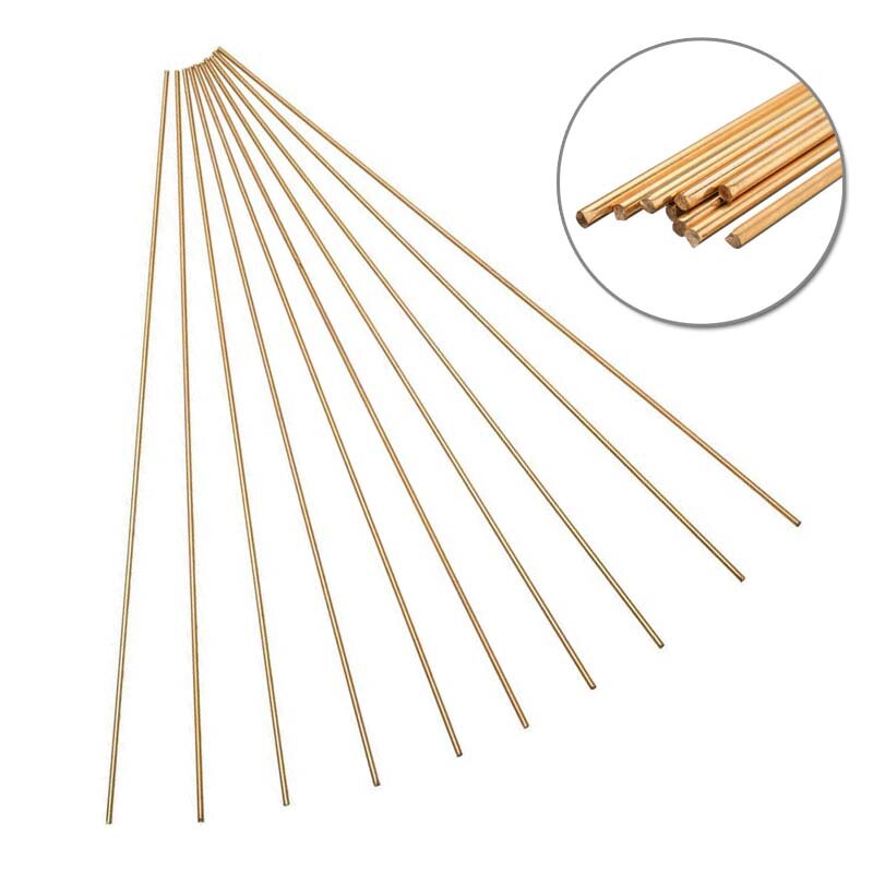 10 Uds barras de alambre de latón palos 2mm * 250mm para soldadura de brazo suministros de soldadura