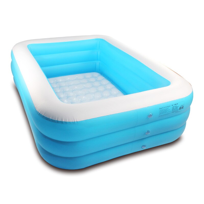 1.2m/1.3m PVC Inflatable Swimming Pool for Children Thickened Bubble Bottom Swimming Pool Summer Blue and White Swimming Pool