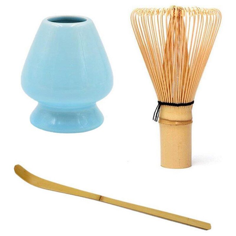 Bambú japonés Matcha batidora té verde batidor de polvo Chasen la ceremonia del té de bambú cepillo herramienta amoladora: Blue
