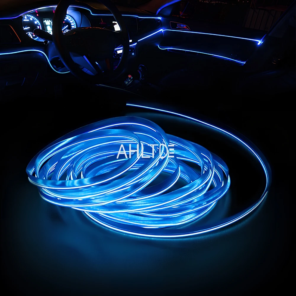 Auto DIY Flexible Ambient Light Party Atmosphere Diode 1M/2M/3M/5M Car Interior Led Decorative Lamp EL Wiring Neon Strip DC 12V