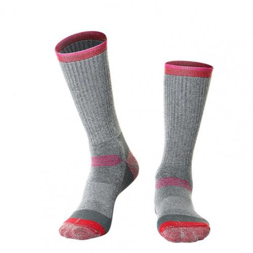 1 Pair Socks Women Men Faux Wool Soft Tube Socks Breathable Sweat-absorbent Casual Sports Snowboarding Skiing Long Socks: Red / XL