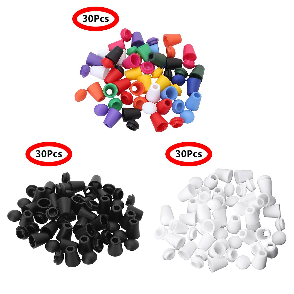 30 stuks koordstopper met afsluitbaar deksel, kunststof clip voor paracord, kleding, tassen, sportkleding, schoenen en accessoires