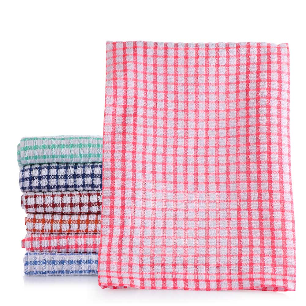 1pc 42*62cm absorberande torkhandduk bomull kökshanddukar tvätt skålen rengöringsdukar gitter handduk köksmaterial