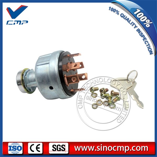 6 Plug Key Switch, Starter Switch, Ignition Switch YN50S00029F1 for Kobelco SK200-6 Excavator