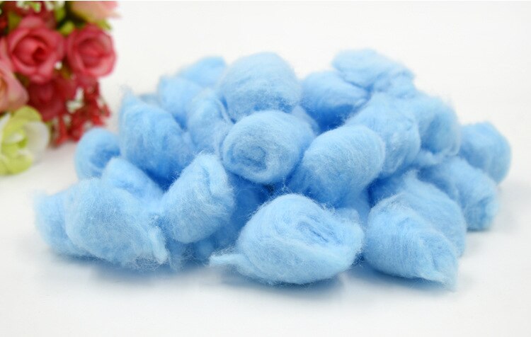 100 Stks/zak Kleurrijke Winter Warm Houden Katoen Bal Leuke Cage Huis Filler Supply Hamster Rat Muis Kleine Dieren Levert: Blauw