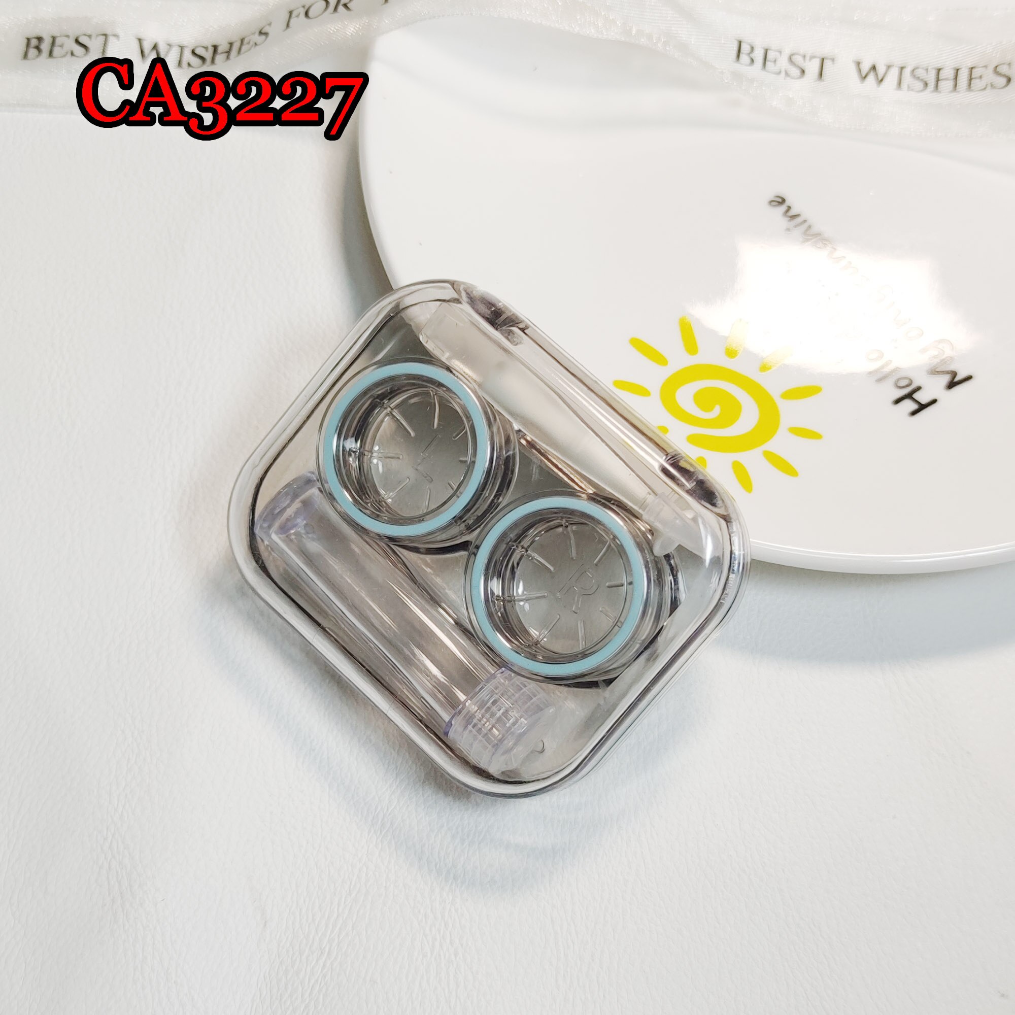 Clear Pocket Contact Lens Cases one body Convenient Travel Kits Container For Outdoor CA3227: CA3227 green