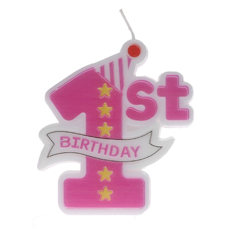 Party Supply 1st Moulded Birthday Candles Cake Topper Decoration Baby J0PD: 1