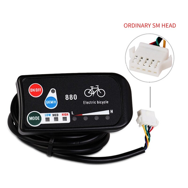 36V/48V 250W 15A Elektrische Fiets Sinus Controller Met Kt LED880 Display &amp; Duim Throttle en Sensor Ebike Accessorie