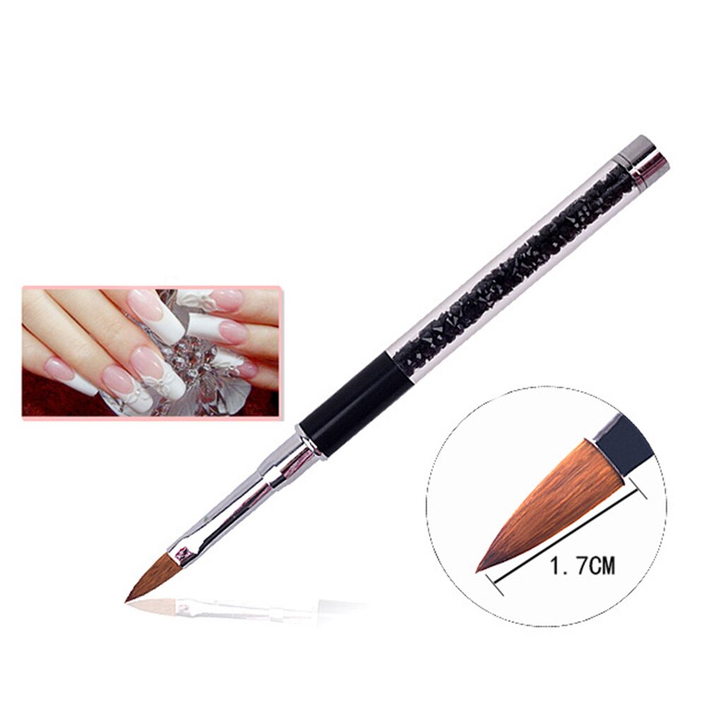 1 pièces strass diamant brosse à ongles Nail Art manucure brosses ensemble ligne fleur stylo pointillage peinture bricolage acrylique brosse à ongles Liner: 1pcs Black