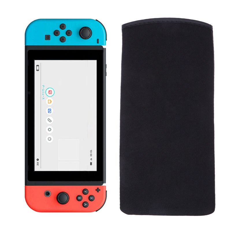 1Pcs Carrying Case Screen Bescherming Vel Tas Voor Nintendo Switch Zachte Zwarte Case Cover Game Console Beschermende Shell