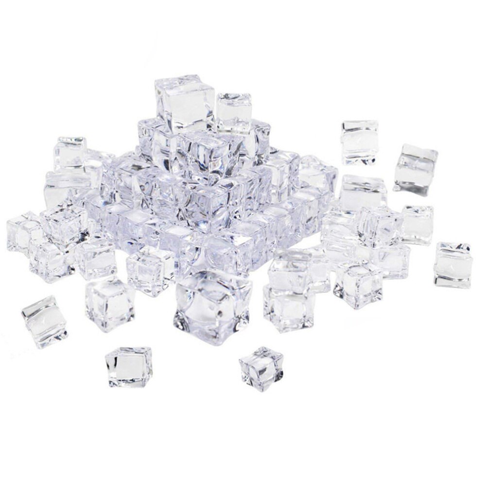 50 Stuks 30Mm Kubus Vorm Kunstmatige Acryl Ijsblokjes Glas Glans Ijsblokjes Crystal Clear Fotografie Props Keuken Decoratie