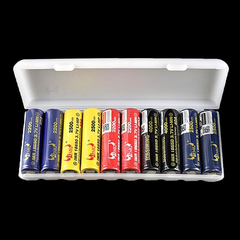 1pc 10 x 18650 batterijhouder, 18650 opbergdoos, witte harde koffer, batterijhouder, organizer, container