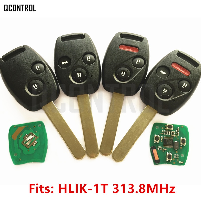 QCONTROL Car Remote Key Suit for Honda HLIK-1T Accord Element Pilot CR-V HR-V Fit City Jazz Odyssey Fleed 313MHz