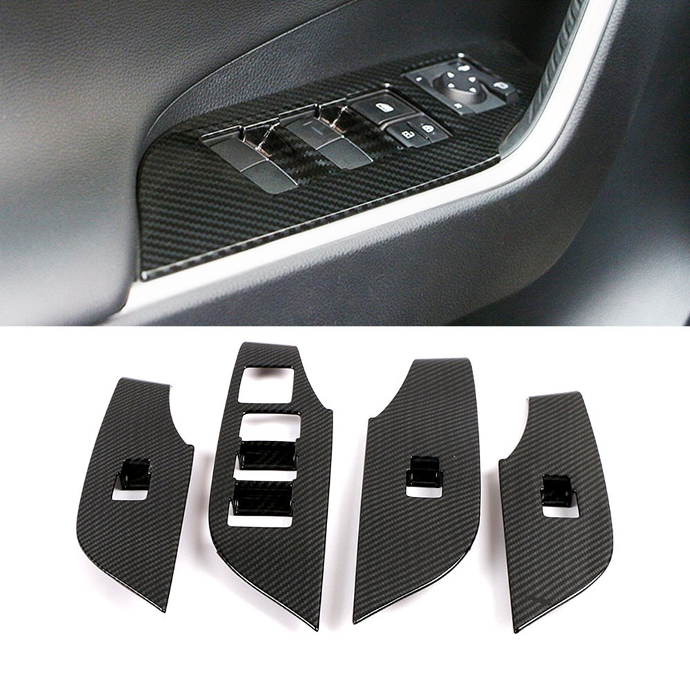 For Toyota Rav 4 Rav4 5 Gen Carbon Fiber Printed ABS Interior Moulding Center Console Dashboard Modify Decoration: Style L