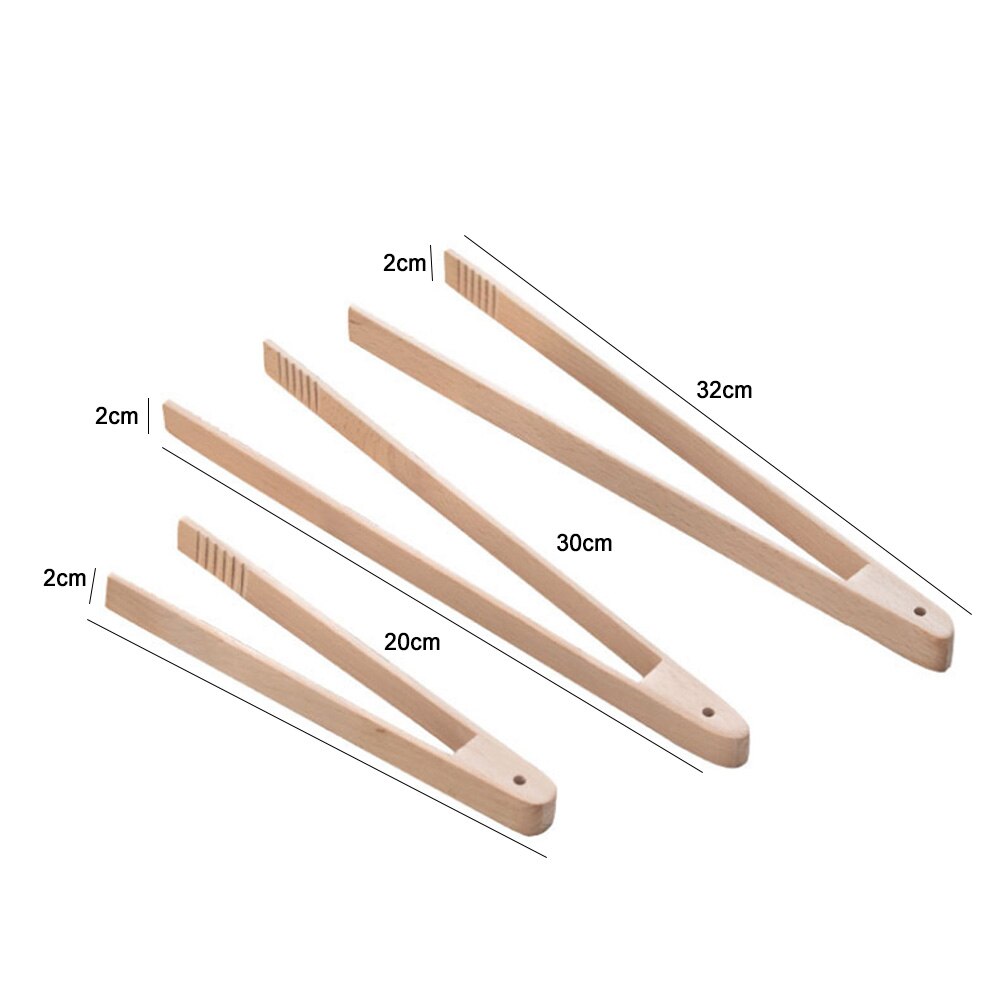 2 pc bamboe kooktangen voor in de keuken, barbecue-gereedschap, salade, spek, biefstuk, brood, cake, houten clip, keukengereedschap voor thuis