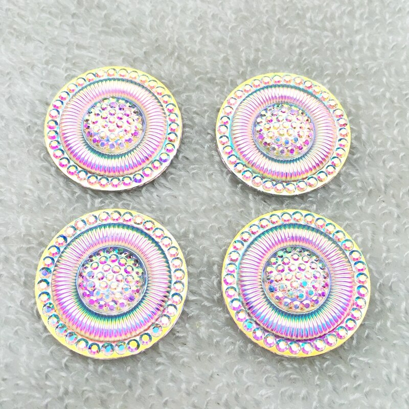 25mm Resin Rhinestones Flat Back Beads Round Gems For Clothes Dress Crafts wedding DIY 12pcs -HY340