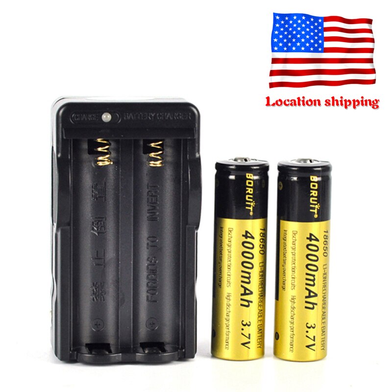 BORUiT 100% Original 18650 3.7 v 2600/2200/4000mAh Lithium Rechargeable Battery For Flashlight Headlamp Batteries: US 4000mAh