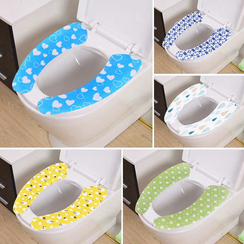 12 Models Printed Cartoon Cut-and-paste Toilet Seat Pad With Repeatable Washable Bathroom Toilet Seat
