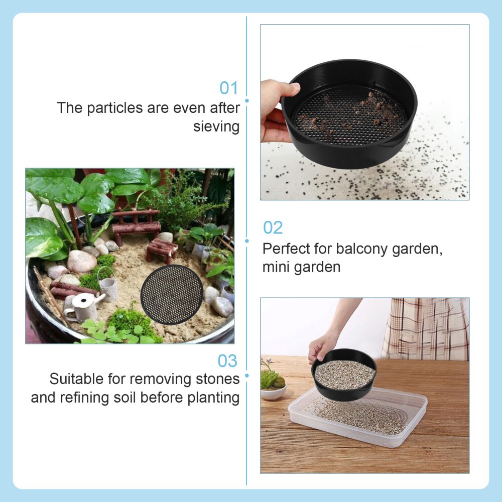 5 sets/20pcs Mesh Sifting Pan Garden Sieve Gardening Tool Riddle Soil Sieve Set