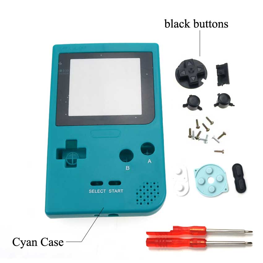 1PCS di Plastica Pieno di Caso Della Copertura Dell'alloggiamento per Gameboy Pocket Console di Gioco per GBP Borsette Caso W/Bottoni Kit pad in gomma A Vite Driver