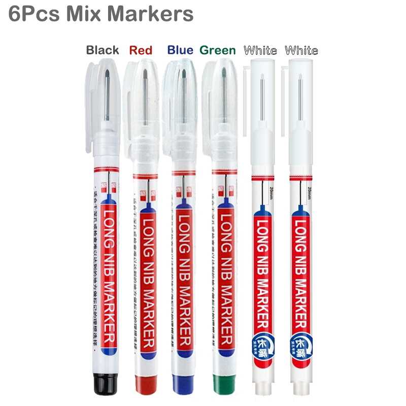 20 mm tiefes See, langer Spitzenkopf, Permanentmarker, Mehrzweck-Perforationsstift aus Metall, wasserdichte Badezimmer-Holzbearbeitungsdekoration: Licht Gelb