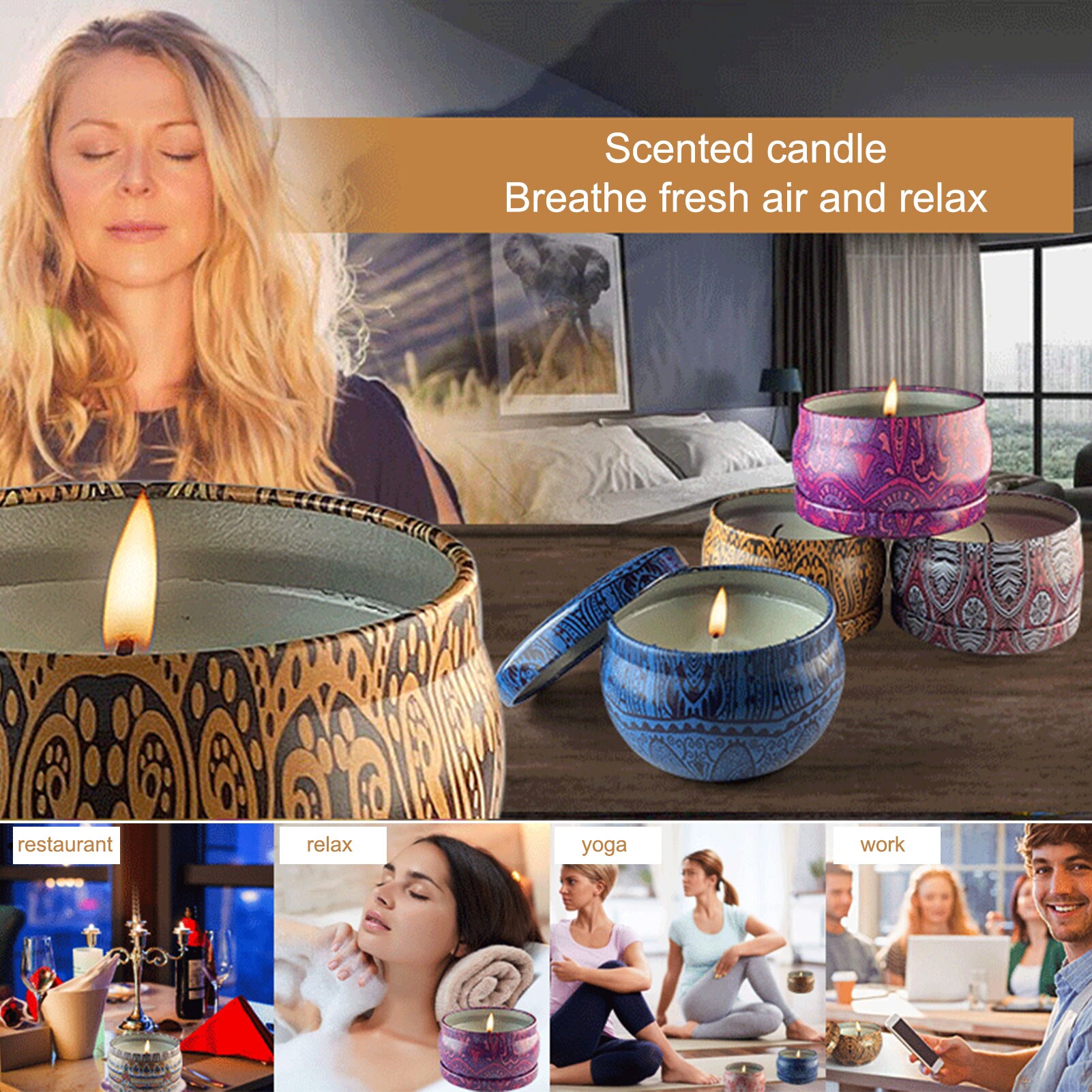 4PCS Scented Candles Aromatherapy Eco-friendly Candle