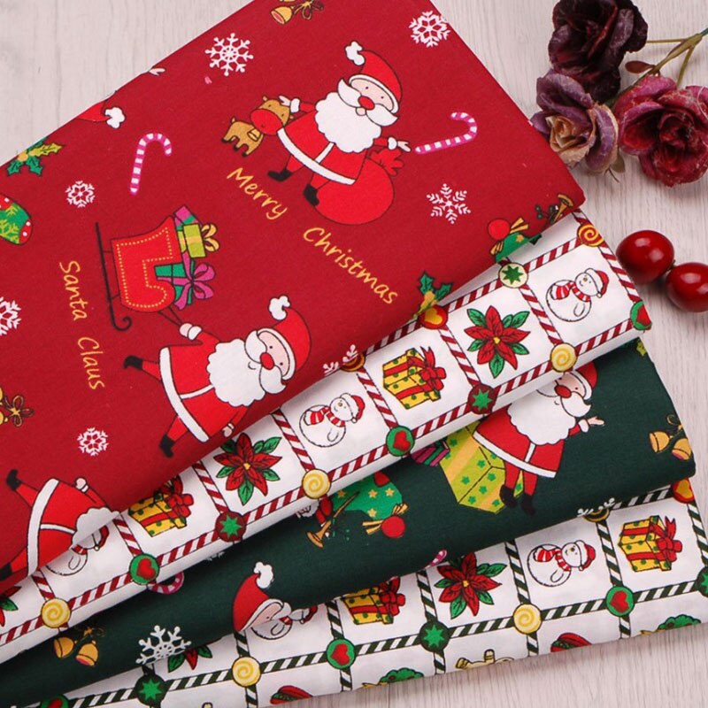 6 stk jul bomuld festligt stof patchwork klud 25*25cm diy håndværk syning patchwork diy lille klud poser klud lommetørklæde