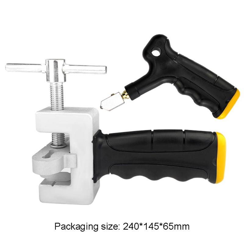 Tile Glass Cutter Ceramic Cutting Tools Handheld Sharp Breaker Labor-saving Opener with Spare Cutter Heads Standby Footpads