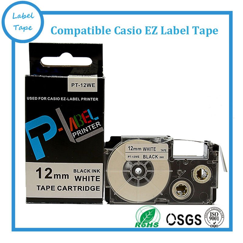 1PK kompatibel für XR-12WE 12mm schwarz auf weiß für EZ-label drucker KL-60, KL-60SR