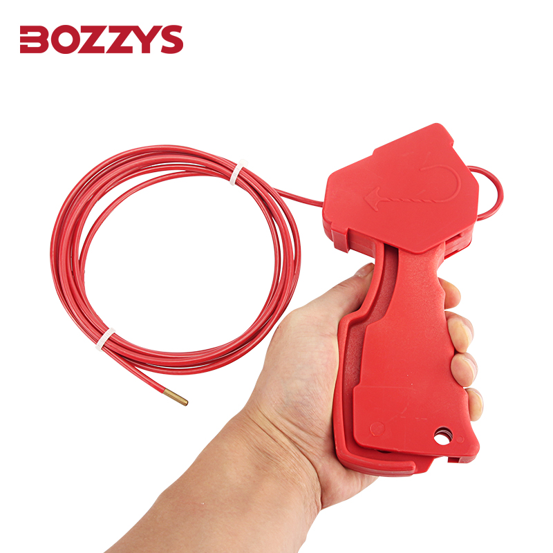 BOZZYS Adjustable Cable Lockout Tagout Locks Red Nylon Cable Lockout Device With Stainless Steel Cable Prevent Accidental Operat