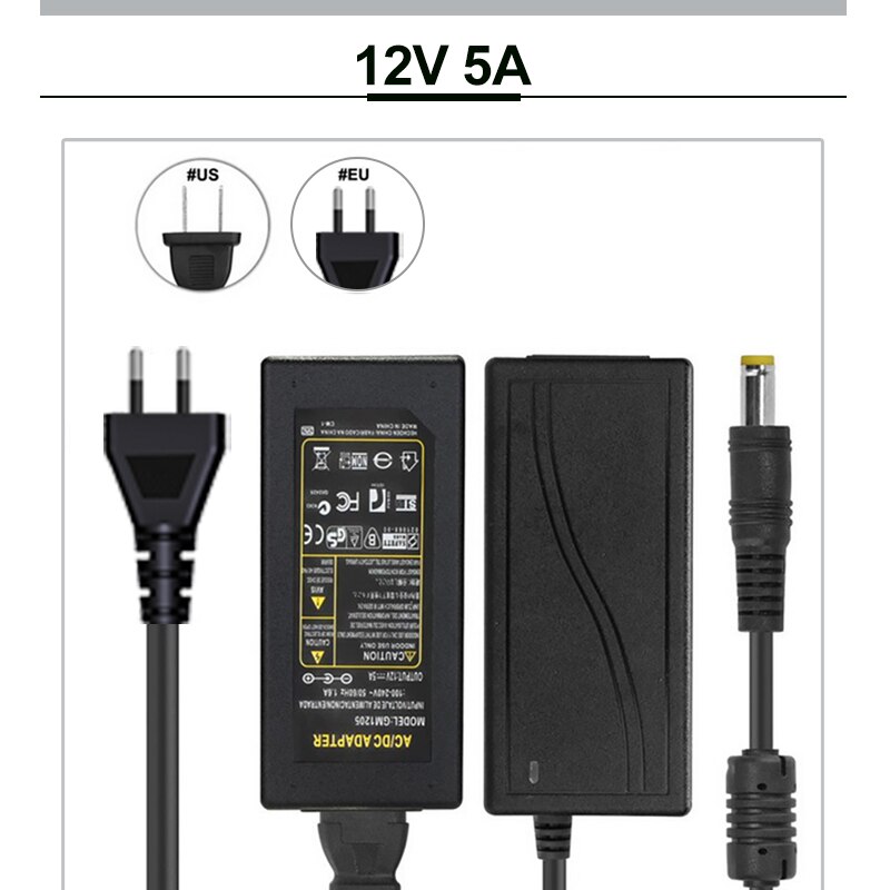12V 3A/5A/8A power supply EU/US power supply: 12v5A