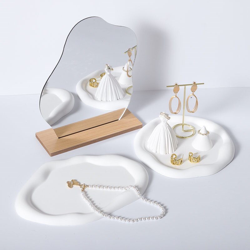 Bandeja de hormigón de Irregular, bandeja de cemento para almacenamiento de joyas, molde de silicona para yeso, arcilla, jarrón, bandeja, de dobladillo