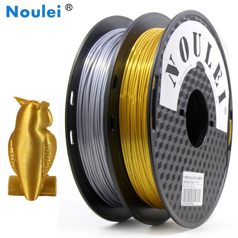 Noulei 3D Print Gloeidraad 1.75 Mm Pla Zijdeachtige Goud 0.5Kg Zijde Als Voelen Rijke Glans Koper Gouden Zilver 500G Printer Materialen
