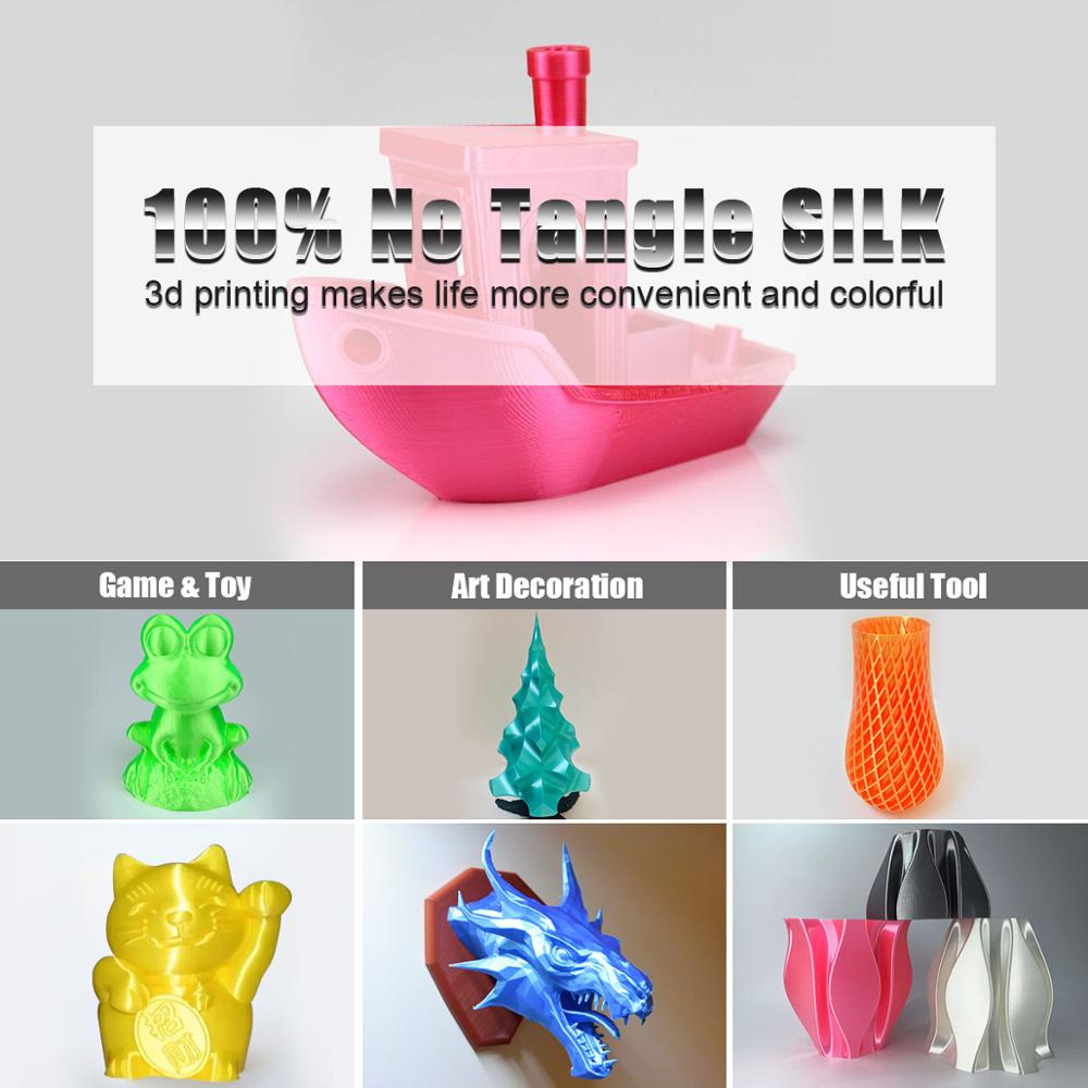 3D FDM Printer Filament Silk 1.75mm 1KG PLA Silky Rich Luster Metal Gold Copper Plastic Filament Materials