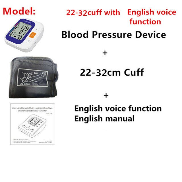 Sphygmomanomètres de soins de santé à domicile moniteur de pression artérielle de bras supérieur numérique tonomètre automatique de compteur de battement cardiaque: ENVoice