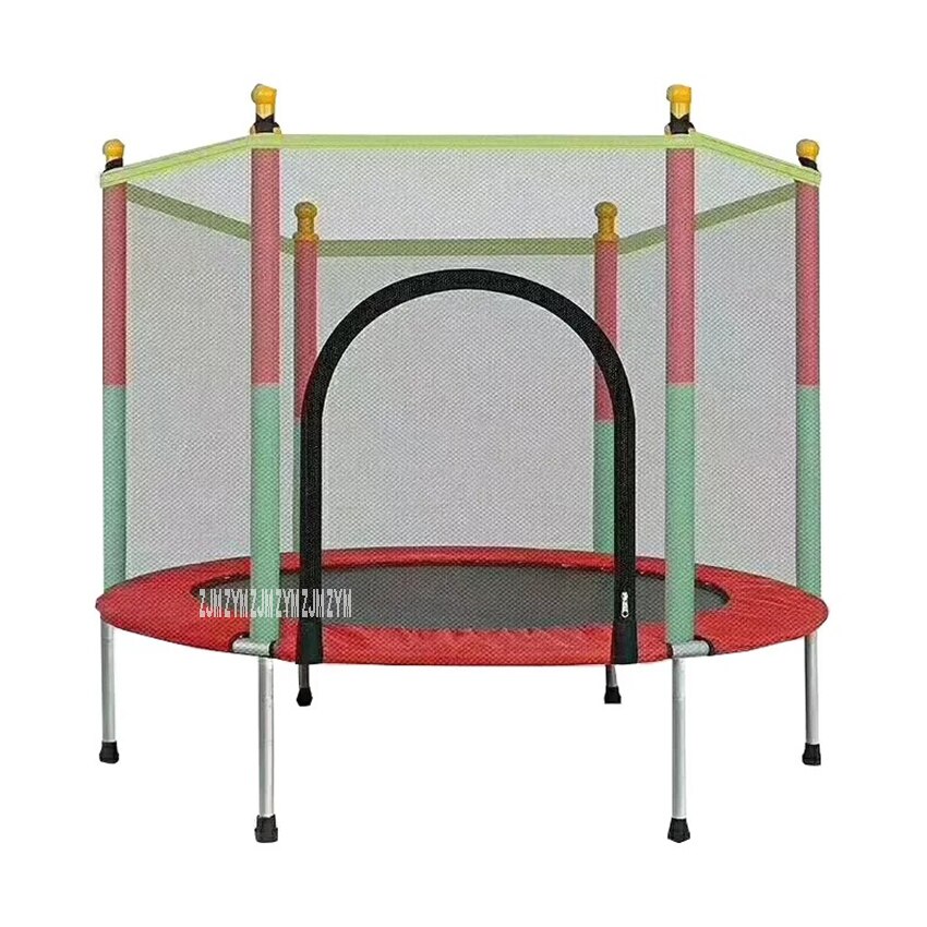 1001 Indoor Kinderen Ronde Trampoline Familie Speelgoed Kleine Stuiterende Bed Huishouden Springen Bounce Bed Met Beschermen Draad Netto: Rood