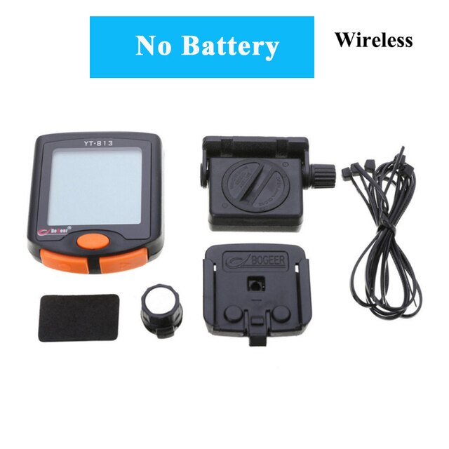Bogeer-ordenador YT-813 para bicicleta, ciclocomputador inalámbrico con cable, velocímetro para motocicleta y bicicleta eléctrica, odómetro Digital LCD resistente al agua: Wireless Odometer A