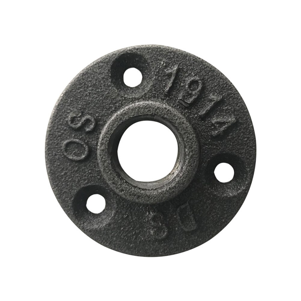 DN15 SN20 3-Holes Thread Flange Piece Malleable Iron Pipe Fittings Wall Mount Floor Antique 1/2",3/4" Hardware Tool