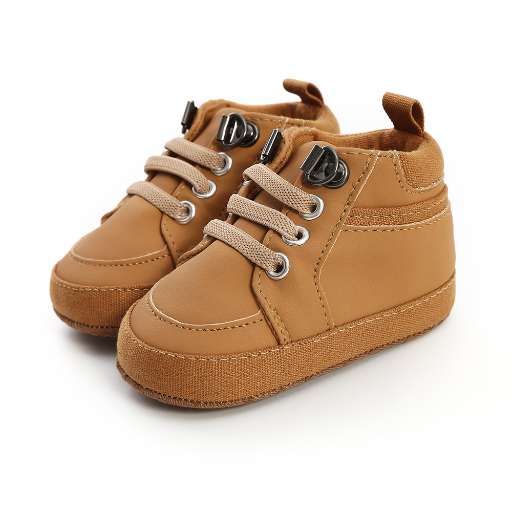 Enfant en bas âge bébé garçon fille chaussures en cuir enfants semelle souple chaussures de berceau: D / 0-6 mois
