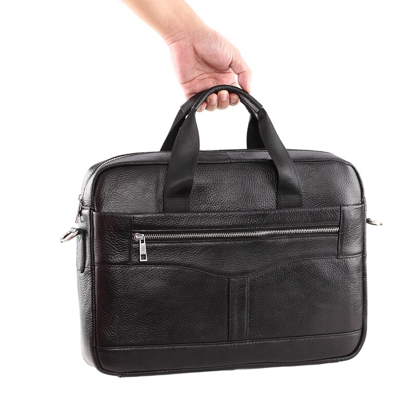 PI UNCLE Official Package Mail Bag Men's Leather Bag 14-Inch Laptop Bag Men's Office Business Handbag