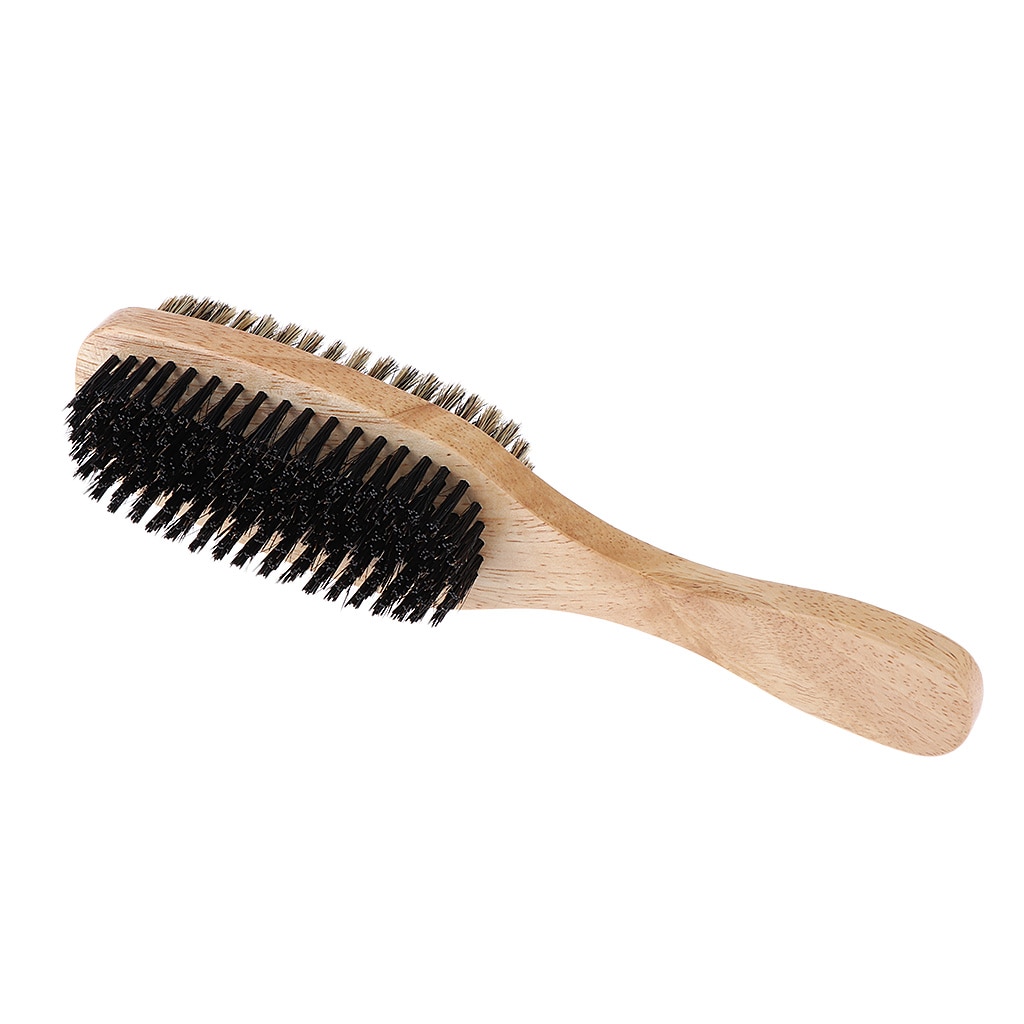 Cepillo para el pelo con cerdas de jabalí para hombre, cepillo ondulado de madera Natural para hombre, cepillo para peinado de barba para cabello corto, largo, grueso, rizado y ondulado