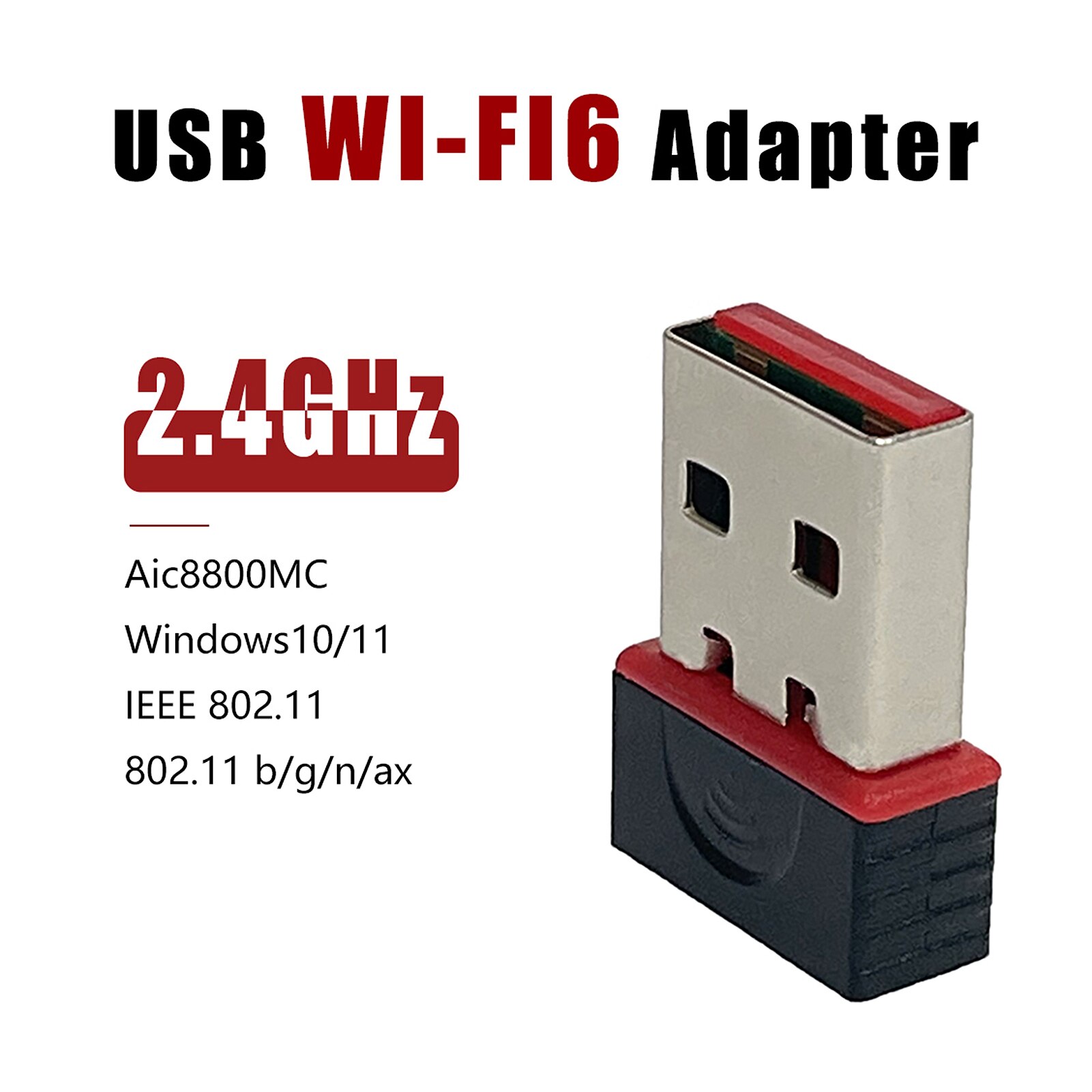 Mini adattatore wi-fi senza driver per pc desktop computer 2.4g scheda di rete usb plug and play ricezione segnale di rete wifi 6